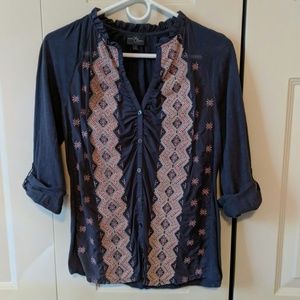 Market & Spruce Button Up Print Top